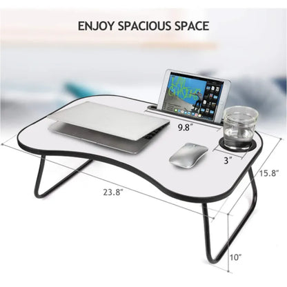 Portable Laptop Desk, Gray And White Matte Metal