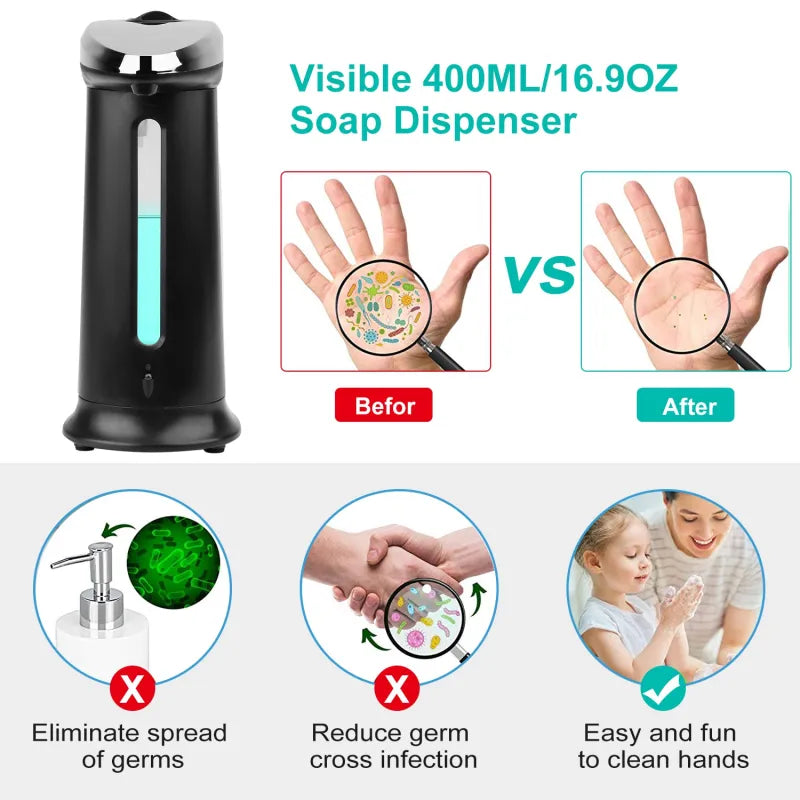1Pc Automatic Soap Dispenser 400ML